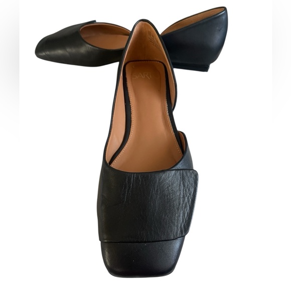 Franco Sarto Tracy Flat Black Leather Square Toe D’Orsay Size 9 - Picture 3 of 6